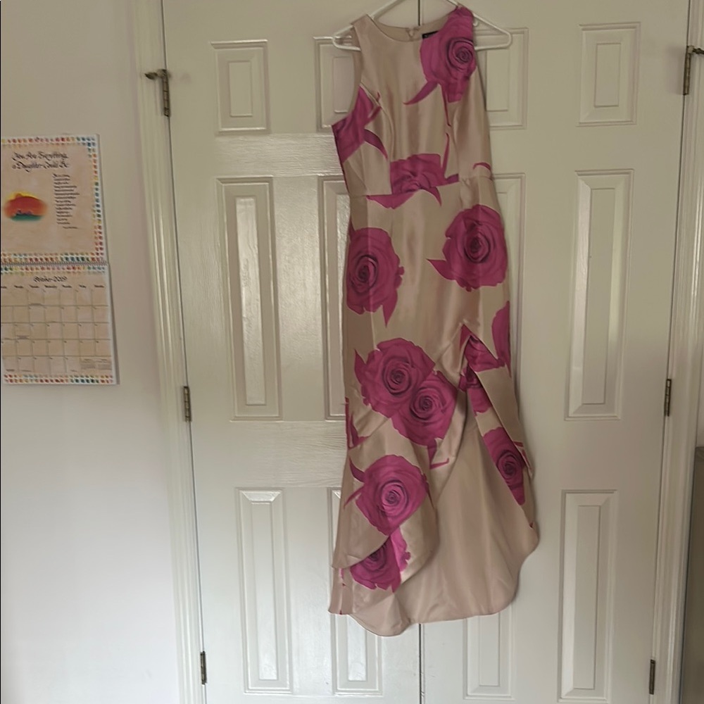 Boston Proper Pink Floral High Low Dress